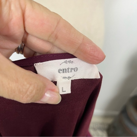 Entro Long Sleeve Lace Raw Hem Mini Dress. Large #369 - Picture 5 of 6